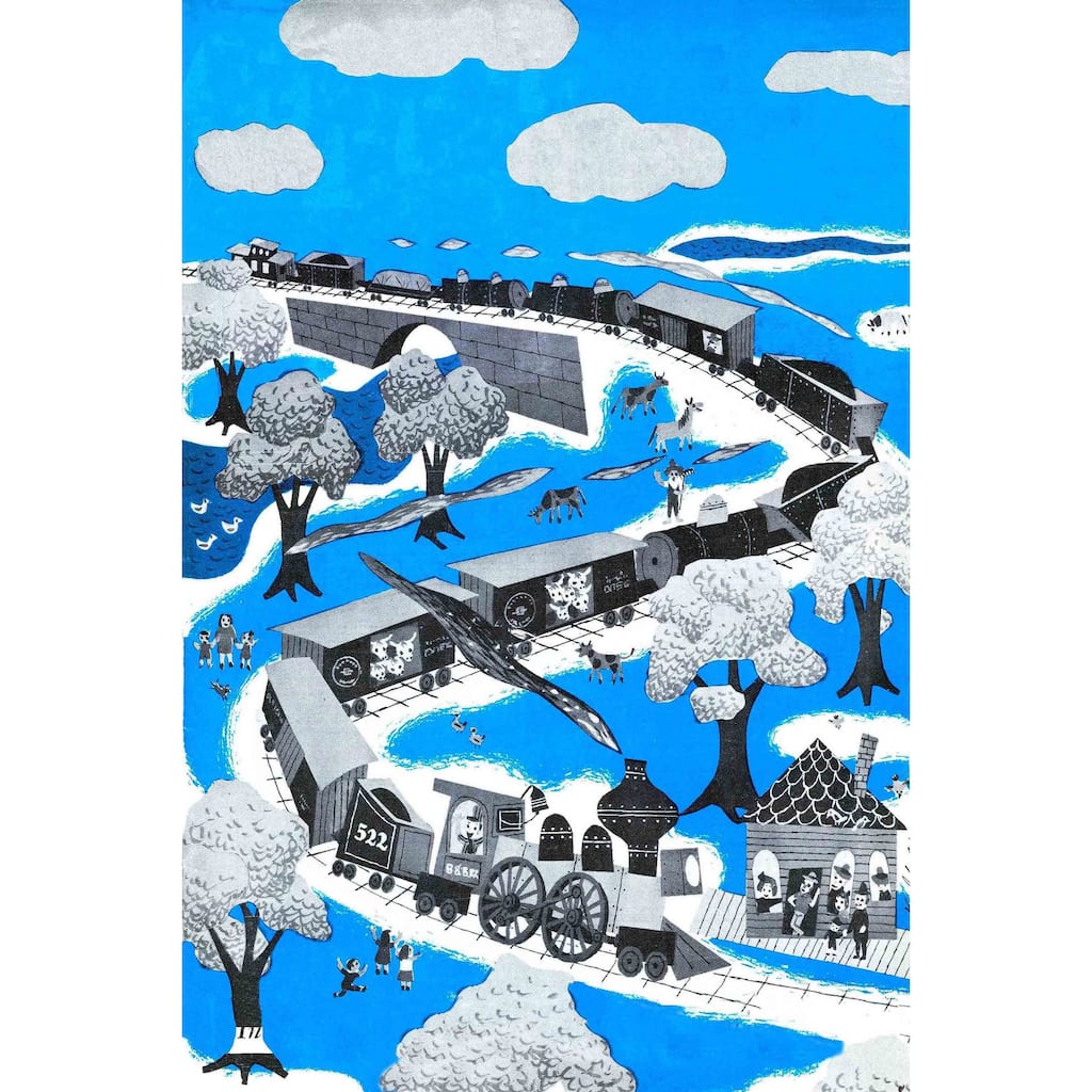 Marmont Hill - The Longest Train Painting Print on Canvas - Multi-Color