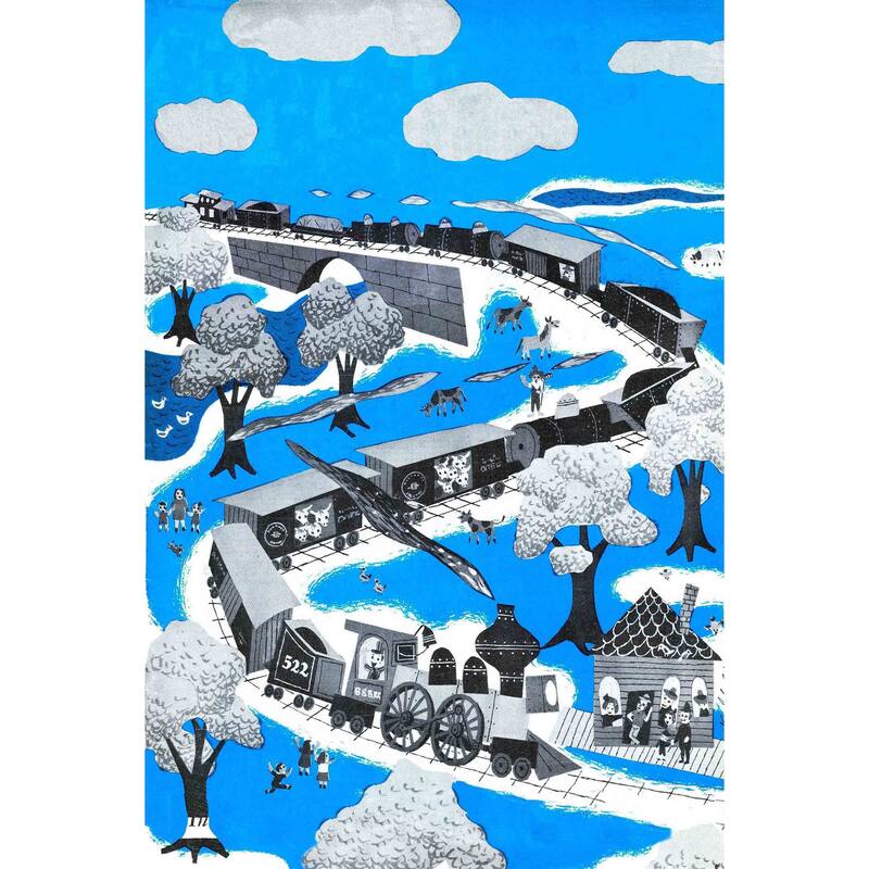 Marmont Hill - The Longest Train Painting Print on Canvas - Multi-Color