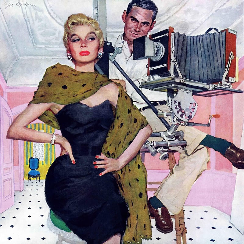 Marmont Hill - Model Wife by Joe de Mers Painting Print on Canvas - Multi-Color
