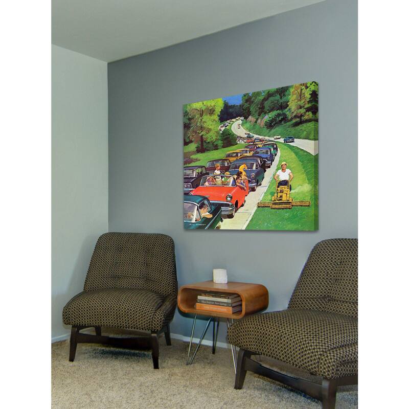 Marmont Hill - The Lawn Mower Painting Print on Canvas - Multi-Color