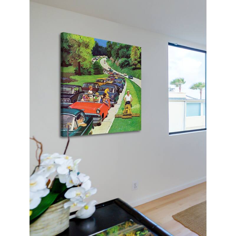 Marmont Hill - The Lawn Mower Painting Print on Canvas - Multi-Color