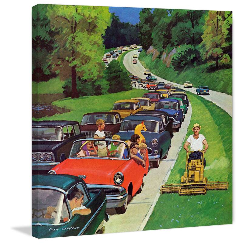 Marmont Hill - The Lawn Mower Painting Print on Canvas - Multi-Color