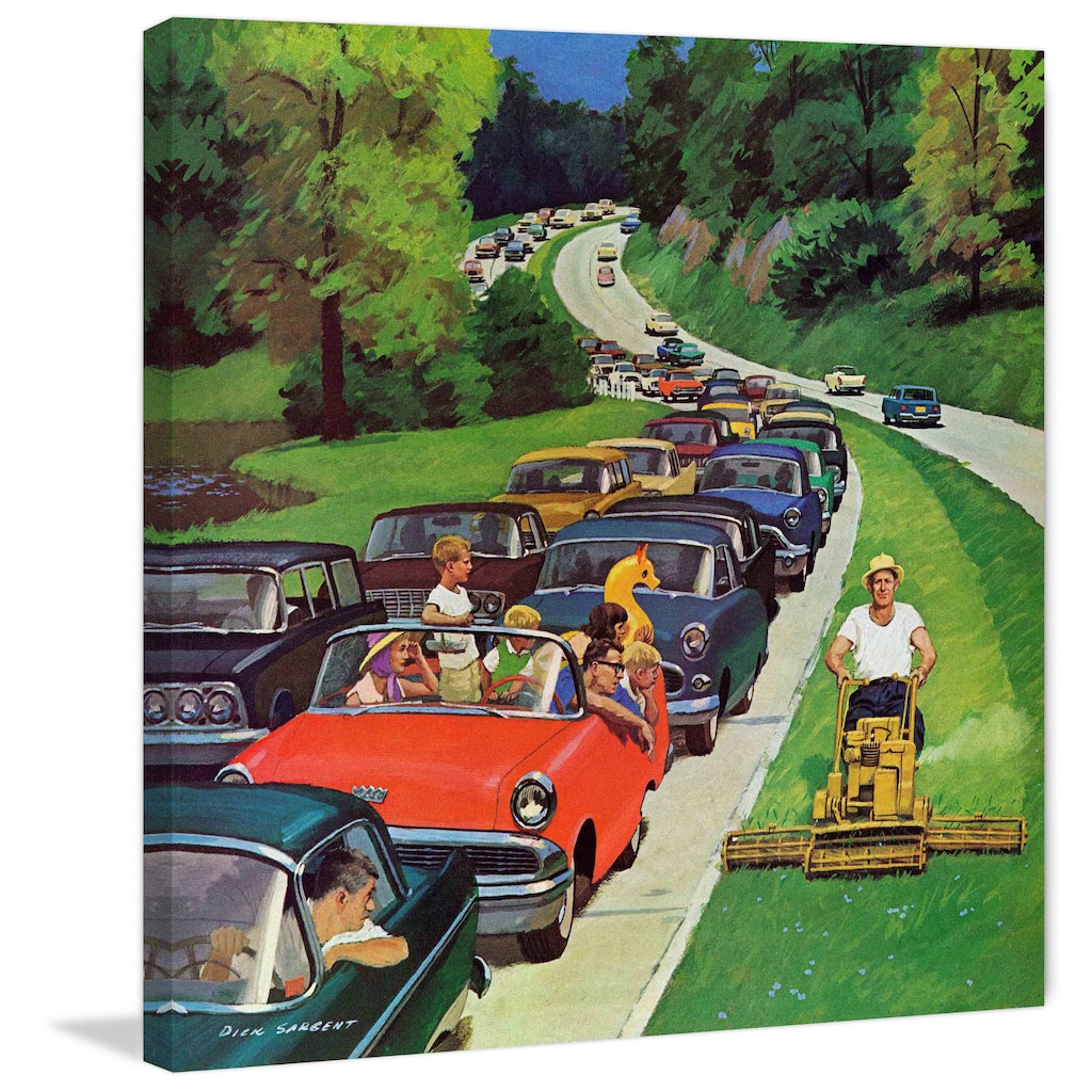 Marmont Hill - The Lawn Mower Painting Print on Canvas - Multi-Color