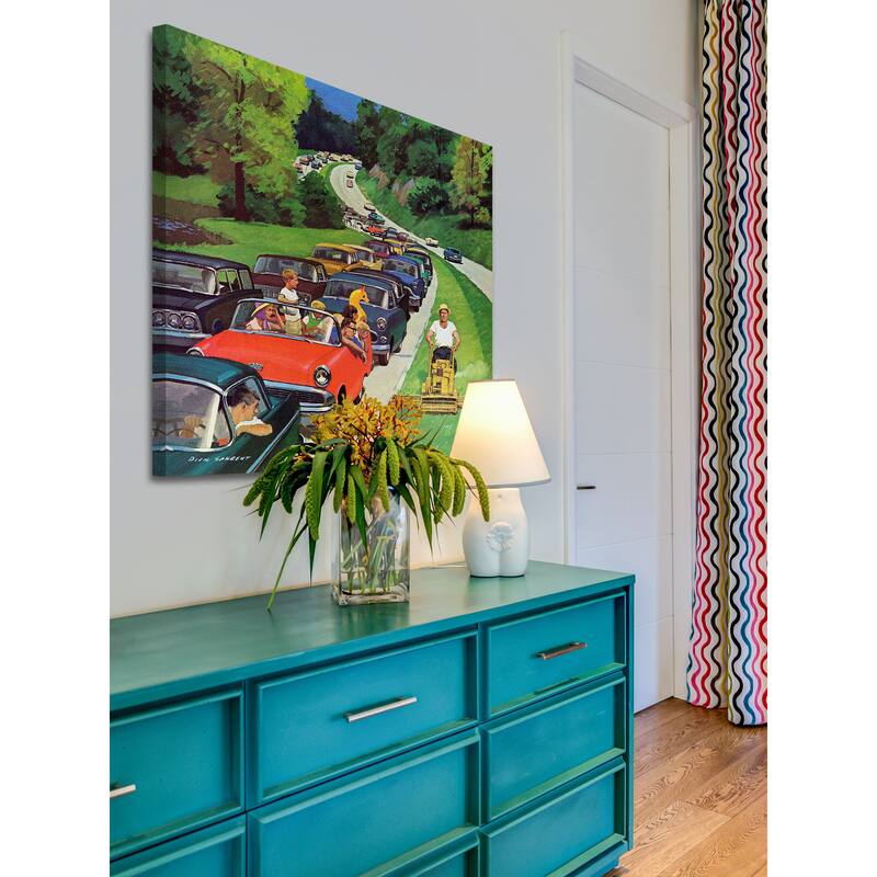 Marmont Hill - The Lawn Mower Painting Print on Canvas - Multi-Color