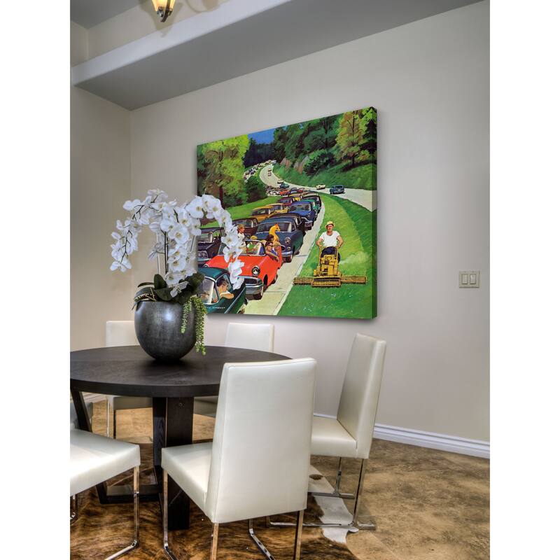 Marmont Hill - The Lawn Mower Painting Print on Canvas - Multi-Color