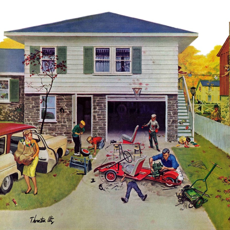 Marmont Hill - Ongoing Repair Painting Print on Canvas - Multi-Color