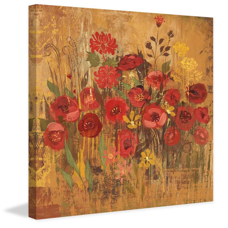 Marmont Hill - Floral Frenzy Red VI Painting Print on Canvas - Multi-Color