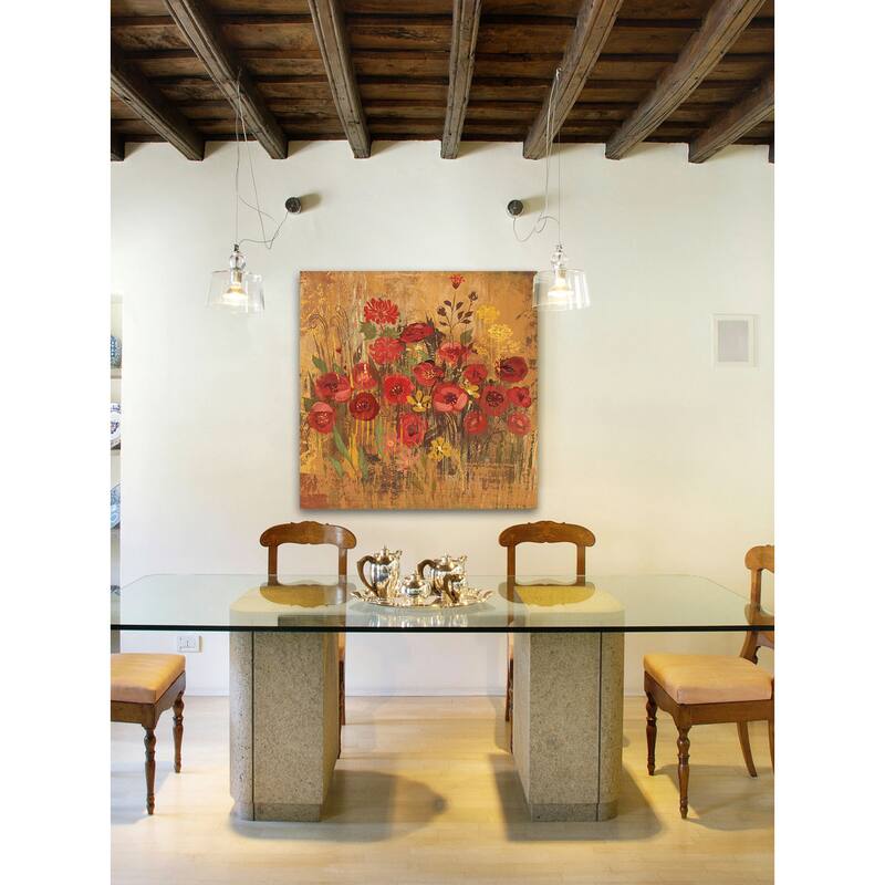 Marmont Hill - Floral Frenzy Red VI Painting Print on Canvas - Multi-Color