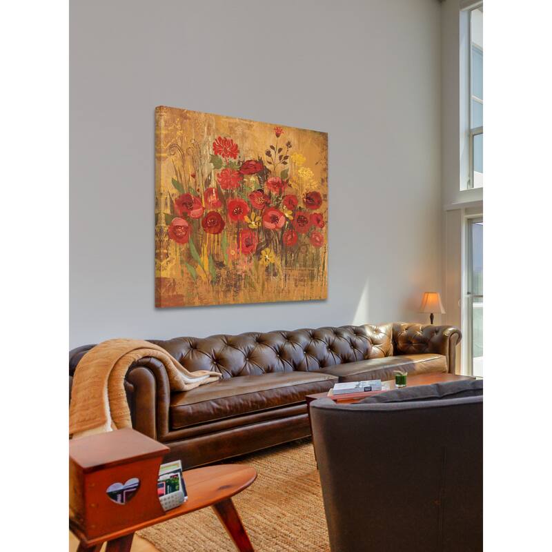 Marmont Hill - Floral Frenzy Red VI Painting Print on Canvas - Multi-Color