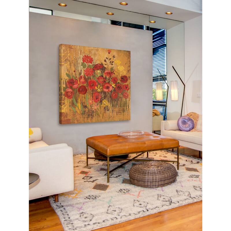 Marmont Hill - Floral Frenzy Red VI Painting Print on Canvas - Multi-Color