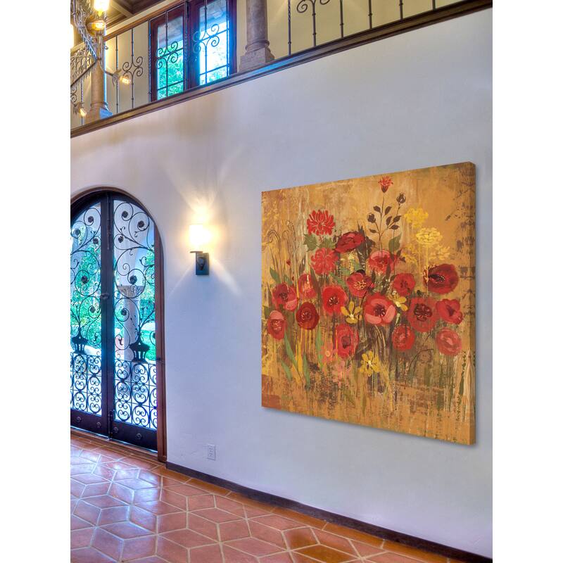 Marmont Hill - Floral Frenzy Red VI Painting Print on Canvas - Multi-Color