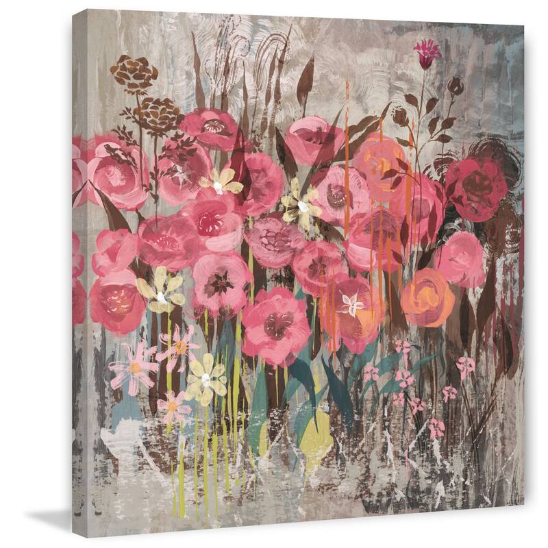 Marmont Hill - Floral Frenzy Pink I Painting Print on Canvas - Multi-Color
