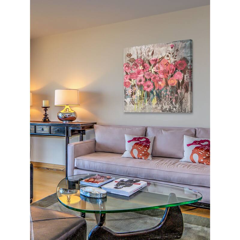 Marmont Hill - Floral Frenzy Pink I Painting Print on Canvas - Multi-Color