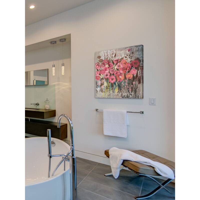 Marmont Hill - Floral Frenzy Pink I Painting Print on Canvas - Multi-Color