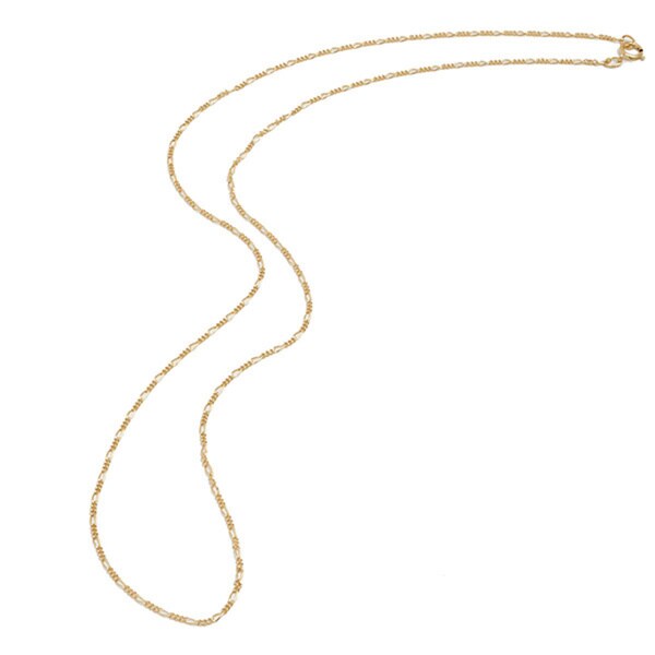 Pori Genuine Yellow Gold Overlay Figaro Chain Necklace
