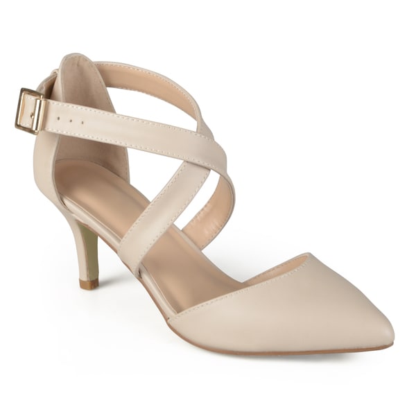 Journee Collection Women's 'Riva' Black/Brown/Grey Rubber and Faux Leather Pointed Toe Matte Pumps