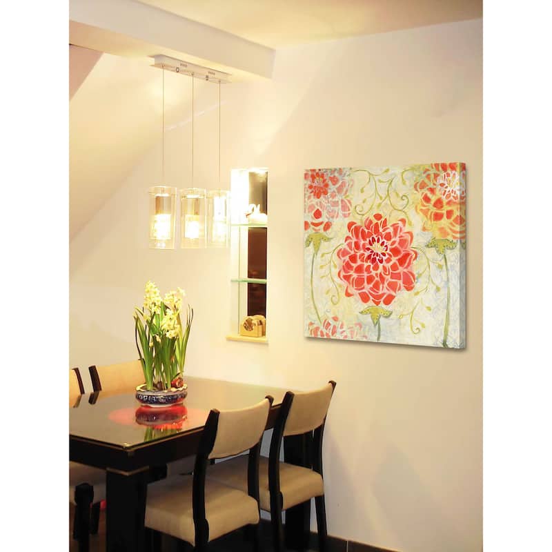 Marmont Hill - Orange Dahlia Painting Print on Canvas - Multi-Color