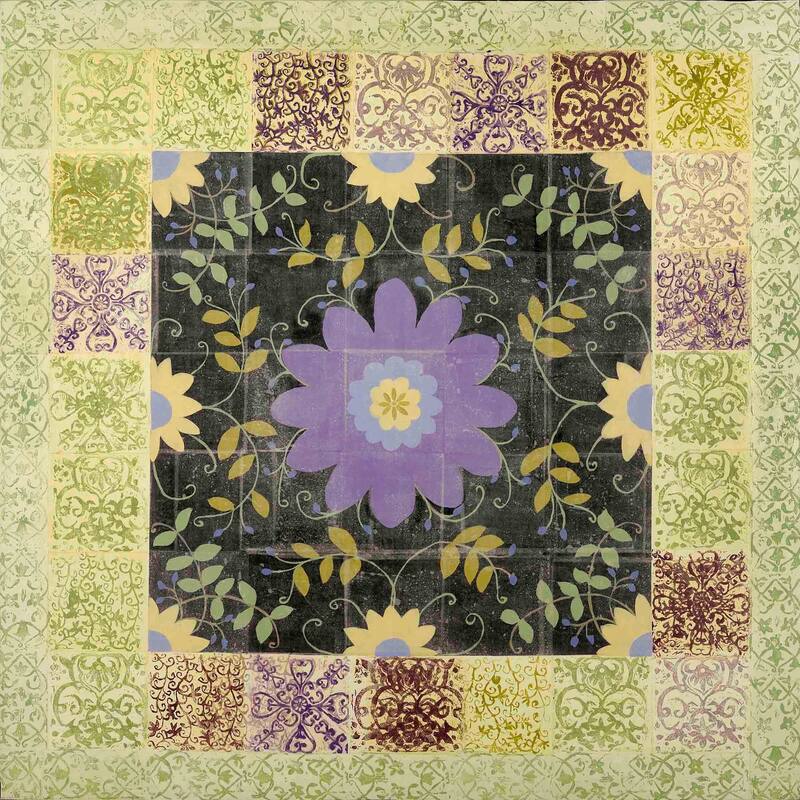 Marmont Hill - Purple Floral Painting Print on Canvas - Multi-Color