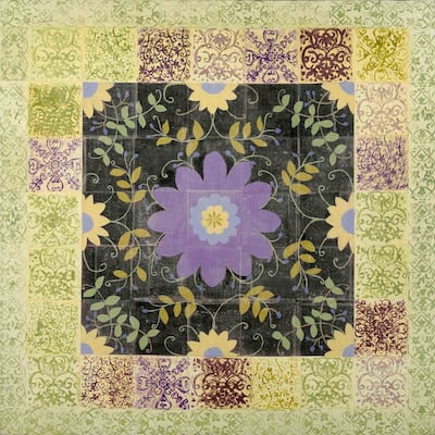 Marmont Hill - Purple Floral Painting Print on Canvas - Multi-Color