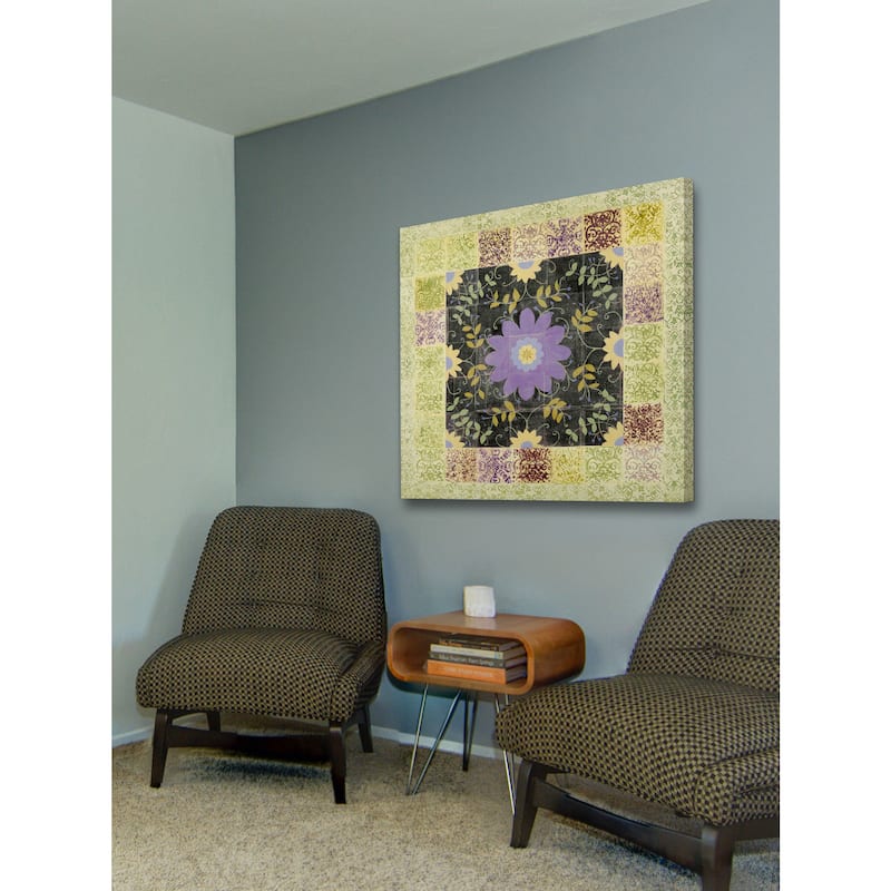 Marmont Hill - Purple Floral Painting Print on Canvas - Multi-Color