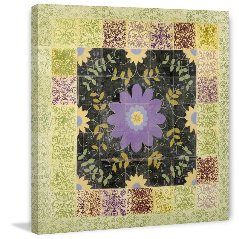 Marmont Hill - Purple Floral Painting Print on Canvas - Multi-Color