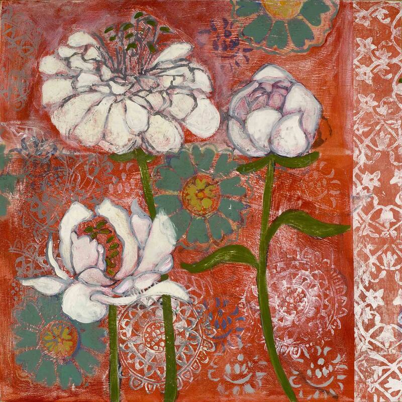 Marmont Hill - Dahlia and Peoni Painting Print on Canvas - Multi-Color