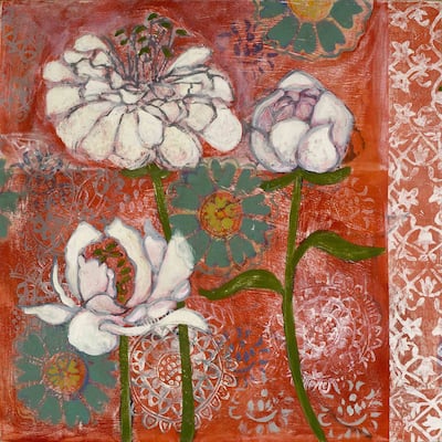 Marmont Hill - Dahlia and Peoni Painting Print on Canvas - Multi-Color