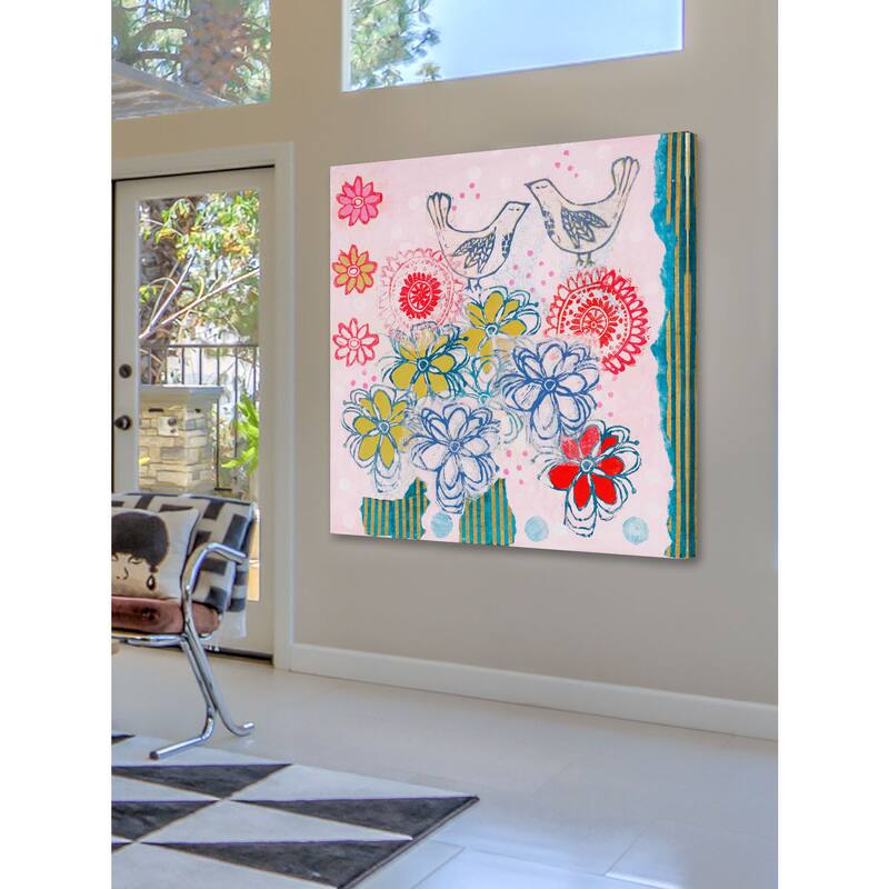 Marmont Hill - Bluebirds Close Painting Print on Canvas - Multi-Color