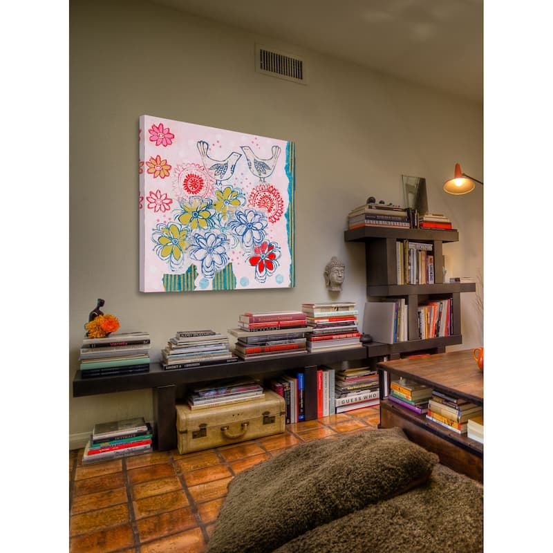 Marmont Hill - Bluebirds Close Painting Print on Canvas - Multi-Color