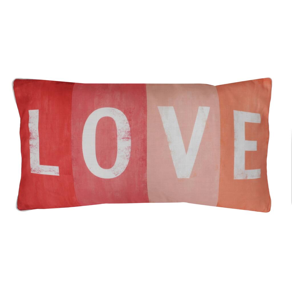 Thro by Marlo Lorenz Love Printed Sign Feather Filled 12x24 Throw Pillow