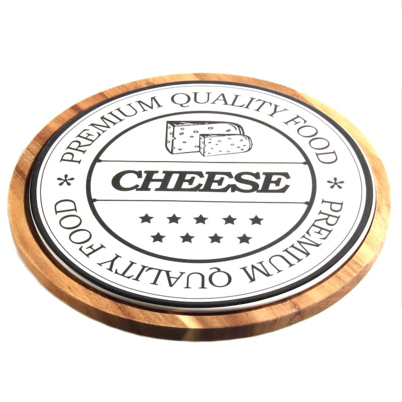 Red Vanilla Round Serving Board Tray 11.5"