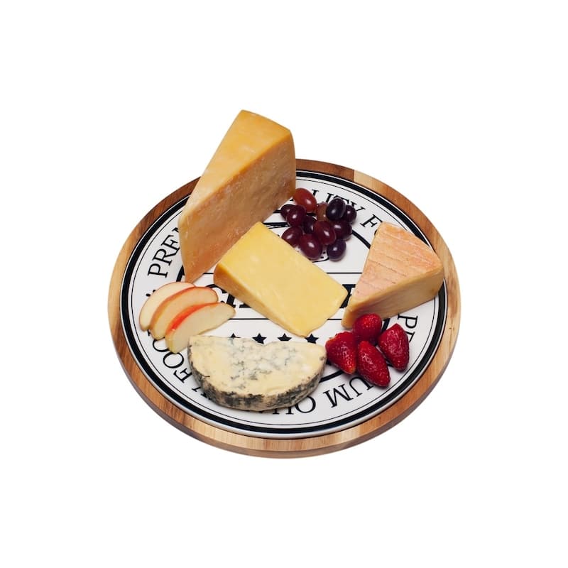 Red Vanilla Round Serving Board Tray 11.5"