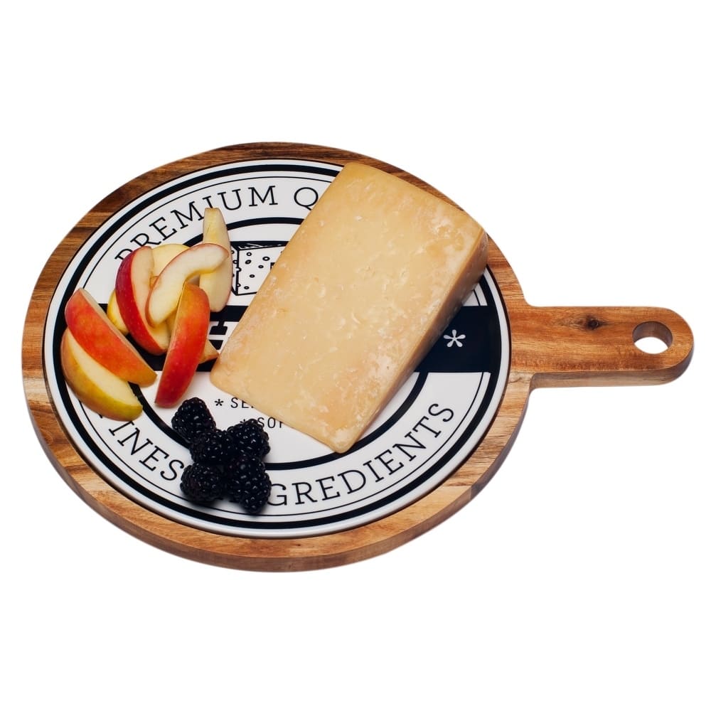 Red Vanilla Round Paddle Board Serving Tray 10.25"