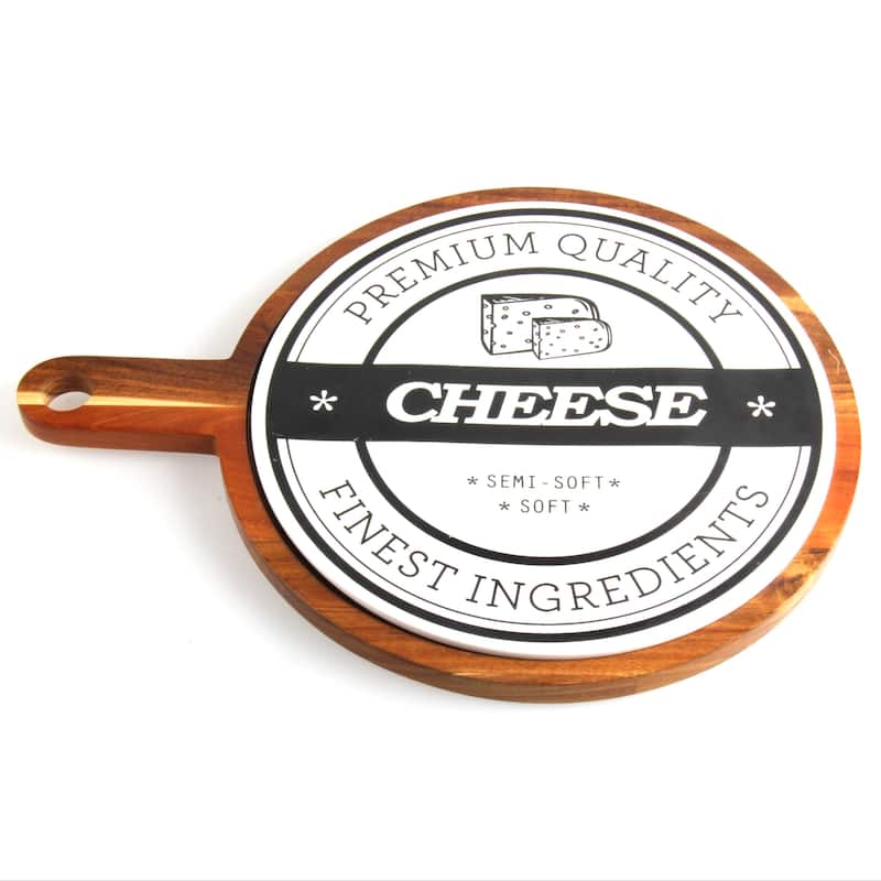 Red Vanilla Round Paddle Board Serving Tray 10.25"
