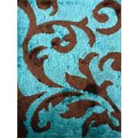 Rug Addiction Hand Tufted Polyester Turquoise And Brown Rug Addiction Hand Tufted Polyester Turquoise And Brown Area 7 6