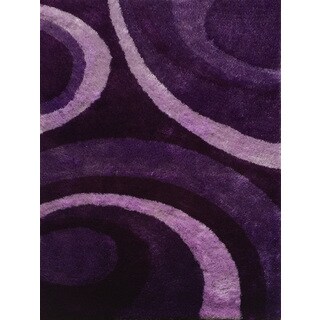 Hand-crafted Purple Tone-On-Tone Bordered Wool Rug (9' x 13 ...