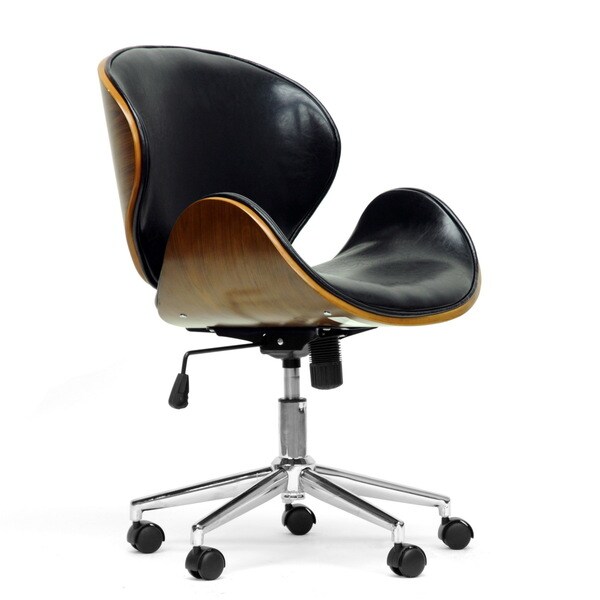 Baxton Studio Bruce Walnut and Black Modern Office Chair As Is