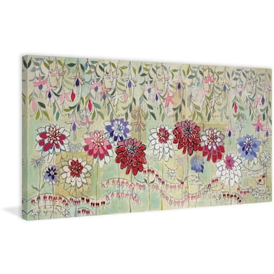Marmont Hill - Zinnia Fuchsia Painting Print on Canvas - Multi-Color