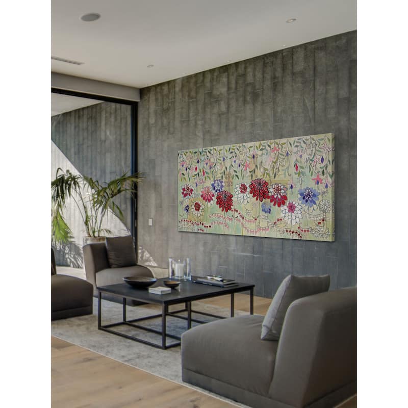 Marmont Hill - Zinnia Fuchsia Painting Print on Canvas - Multi-Color