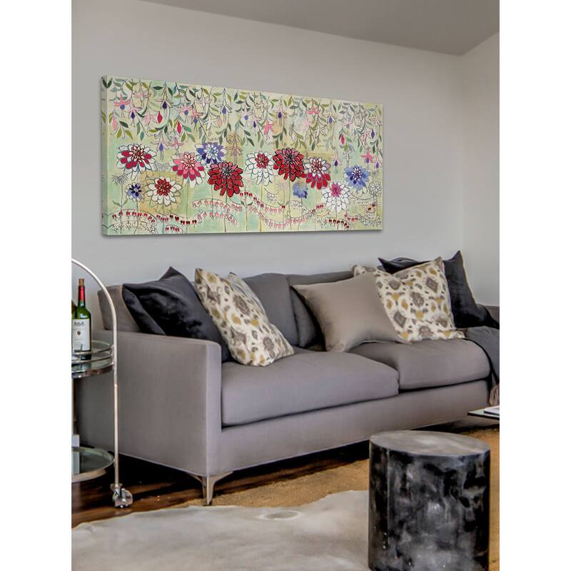 Marmont Hill - Zinnia Fuchsia Painting Print on Canvas - Multi-Color