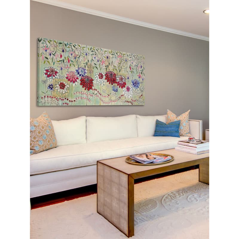 Marmont Hill - Zinnia Fuchsia Painting Print on Canvas - Multi-Color