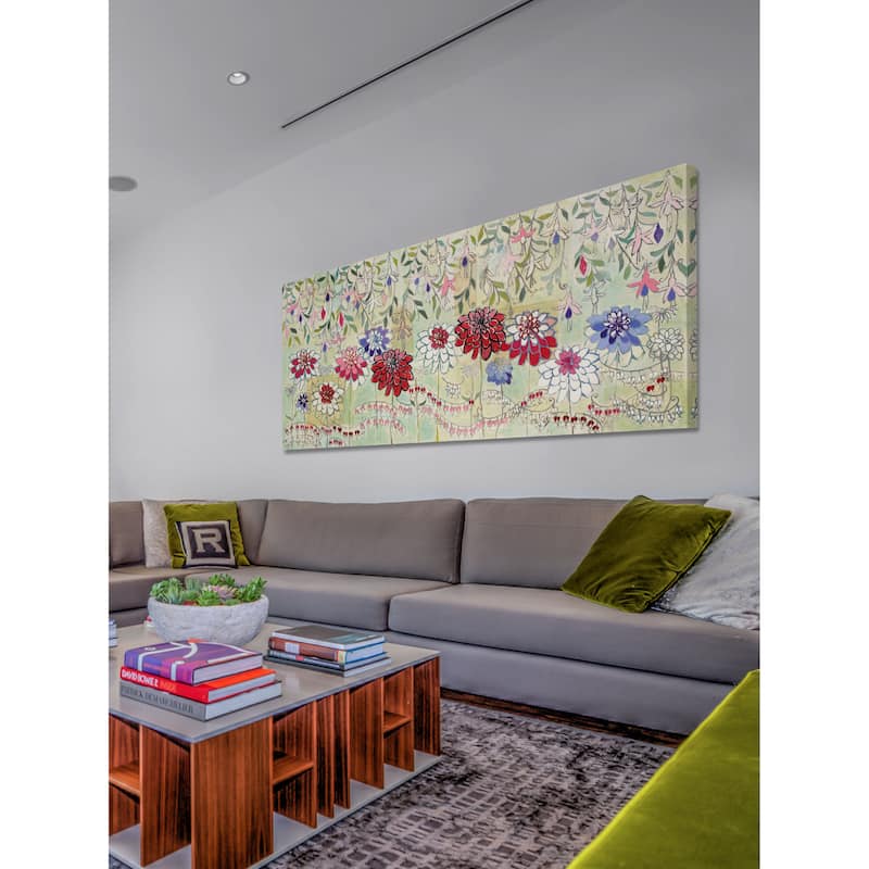 Marmont Hill - Zinnia Fuchsia Painting Print on Canvas - Multi-Color