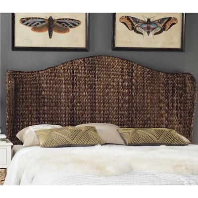 SAFAVIEH Nadine Brown Woven Wingback Headboard (Queen)