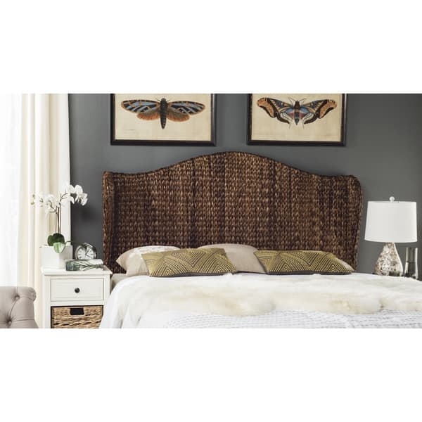 Shop Black Friday Deals On Safavieh Nadine Brown Woven Wingback Headboard Queen Overstock 11081624