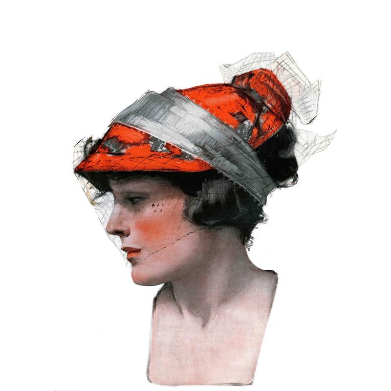 Marmont Hill - Woman's Profile by Neysa McMein Painting Print on Canvas - Multi-Color