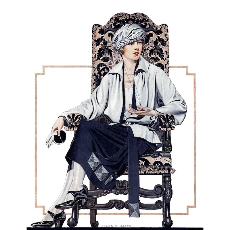Marmont Hill - Seated Woman by Coles Phillips Painting Print on Canvas - Multi-Color
