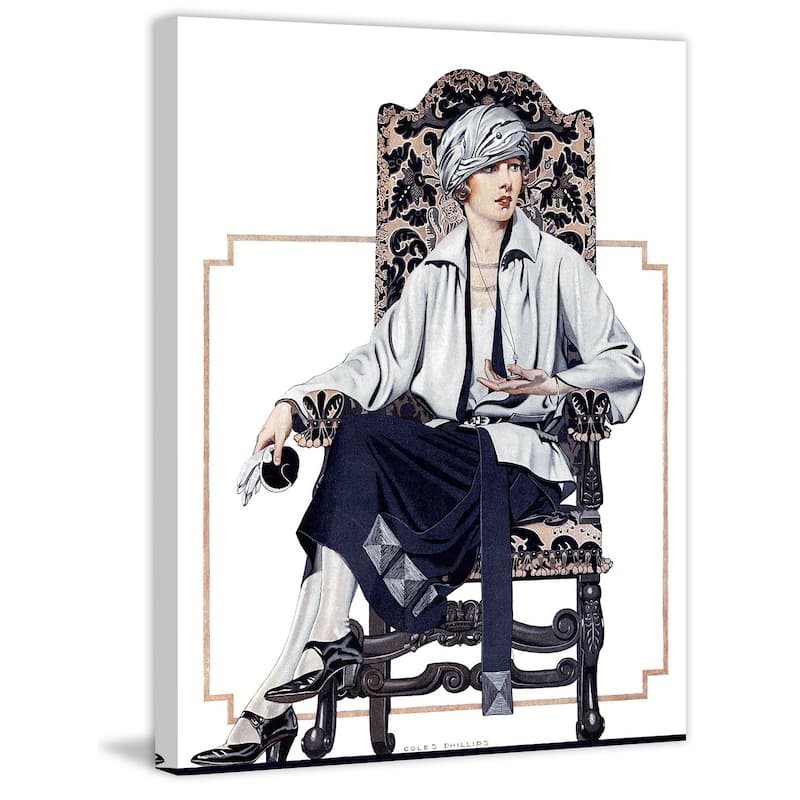 Marmont Hill - Seated Woman by Coles Phillips Painting Print on Canvas - Multi-Color