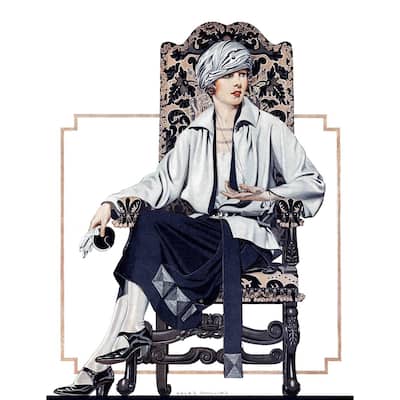 Marmont Hill - Seated Woman by Coles Phillips Painting Print on Canvas - Multi-Color
