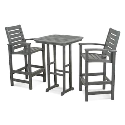 POLYWOOD Signature 3-Piece Outdoor Bar Set with Table, PWS153-1