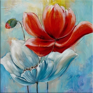 Benjamin Parker 'Floral Series 2' 40 x 40-inch Hand-painted Wall Art ...